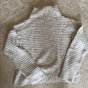 Madewell Women's Striped turtleneck Gray Sweater
